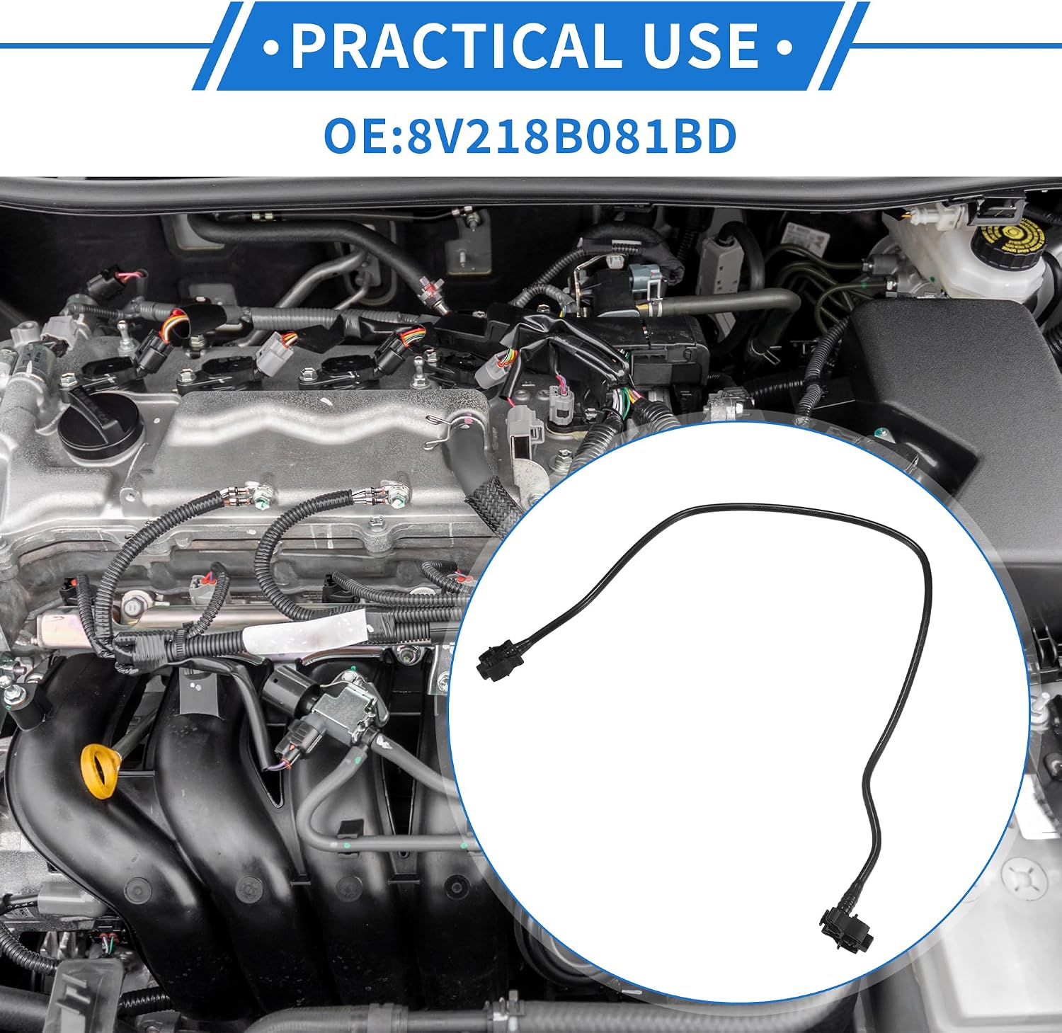 Blearen 8V218B081BD Expansion Tank Coolant Overflow Pipe Hose for Ford Fiesta Mk6 2008-2023 for Ford B-Max 2012-2023