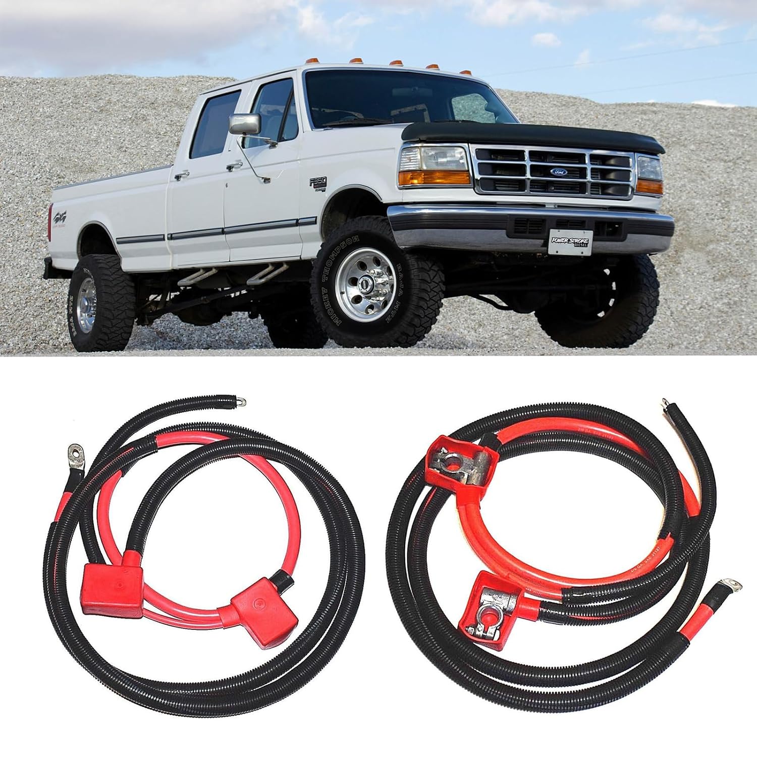 Blearen A123-00HP Battery Cable Compatible with Ford 7.3L 93-97 Powerstroke Diesel Trucks, Positive Battery Starter Cable Fit for 93-97 Ford F350 F250 F Super Duty 7.3L V8, Replacement A123-00HP.