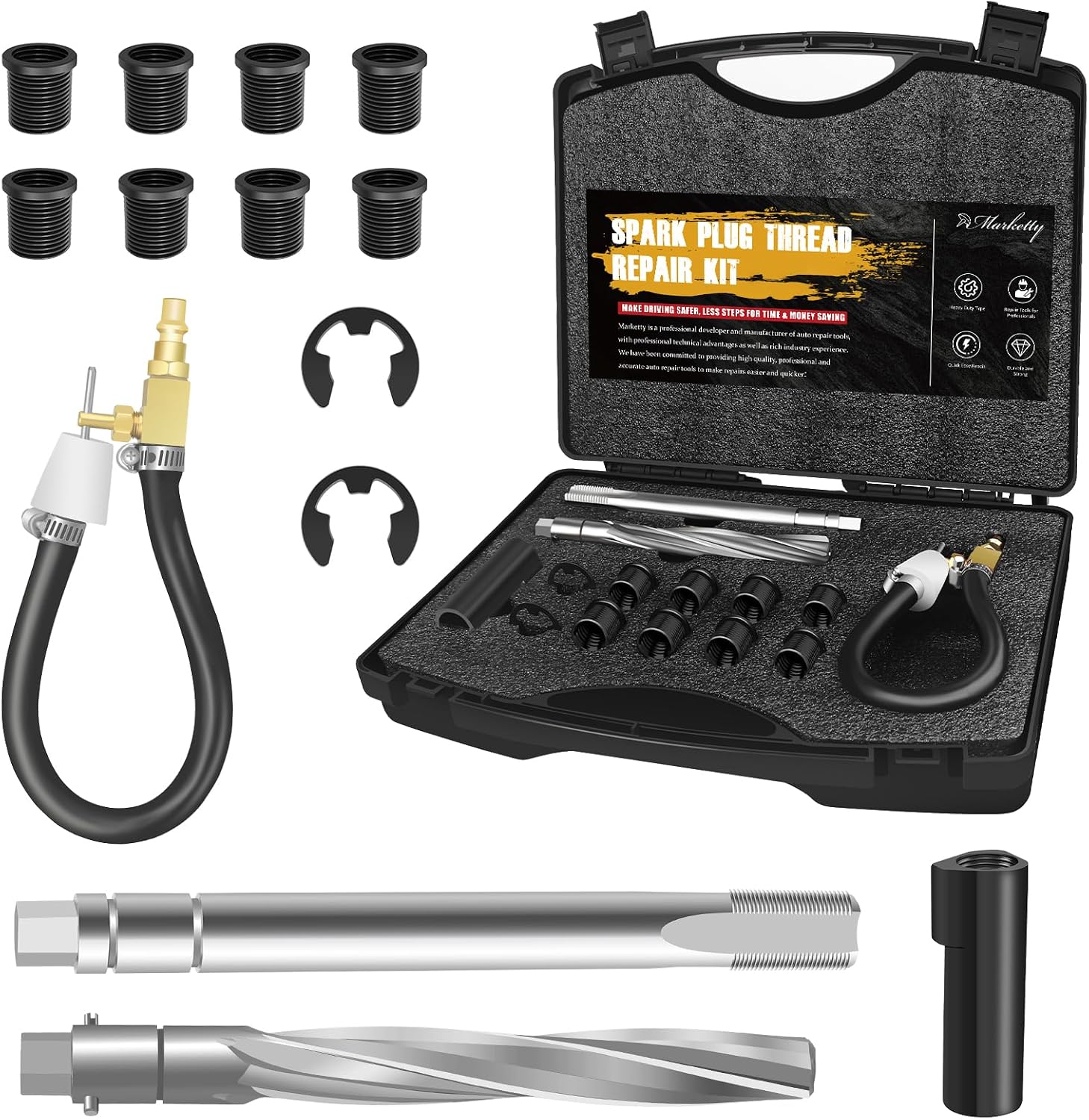 Blearen 38900 Two Valve Ford Triton Tool Kit, Foolproof Repair System, Black | Spark Plug Thread Repair Kit Compatible with 4.6L, 5.4L and 6.8 V-10 Ford Triton Two Valve Engines