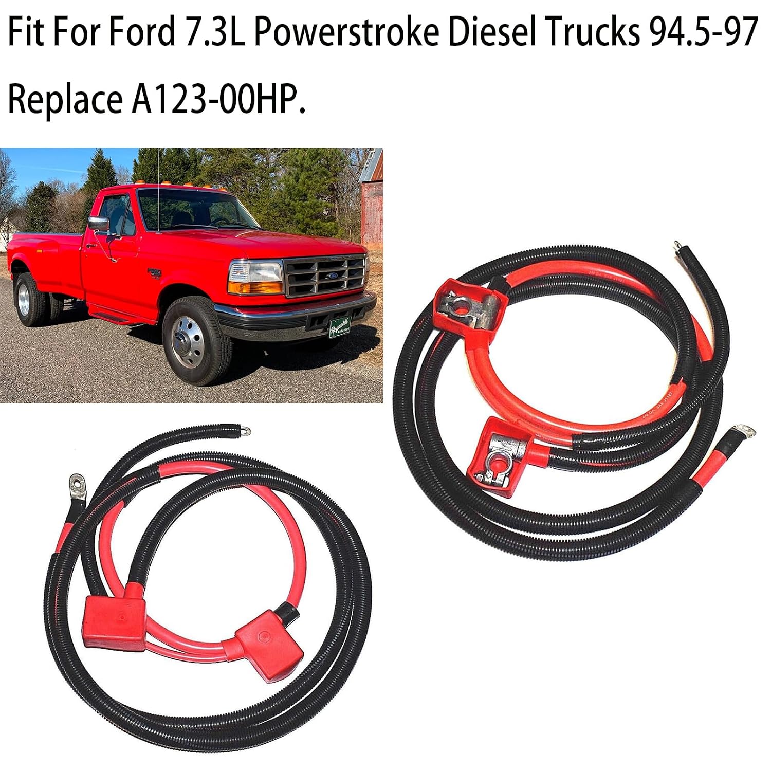 Blearen A123-00HP Battery Cable Compatible with Ford 7.3L 93-97 Powerstroke Diesel Trucks, Positive Battery Starter Cable Fit for 93-97 Ford F350 F250 F Super Duty 7.3L V8, Replacement A123-00HP.