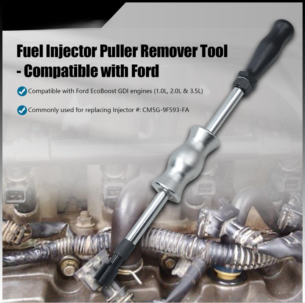 Blearen Fuel Injector Puller Tool Kit Compatible with Ford EcoBoost 1.0, 1.5, 1.6, 2.0 3.5 3.7 Petrol Engines Injector Removal Tool with Slide Hammer