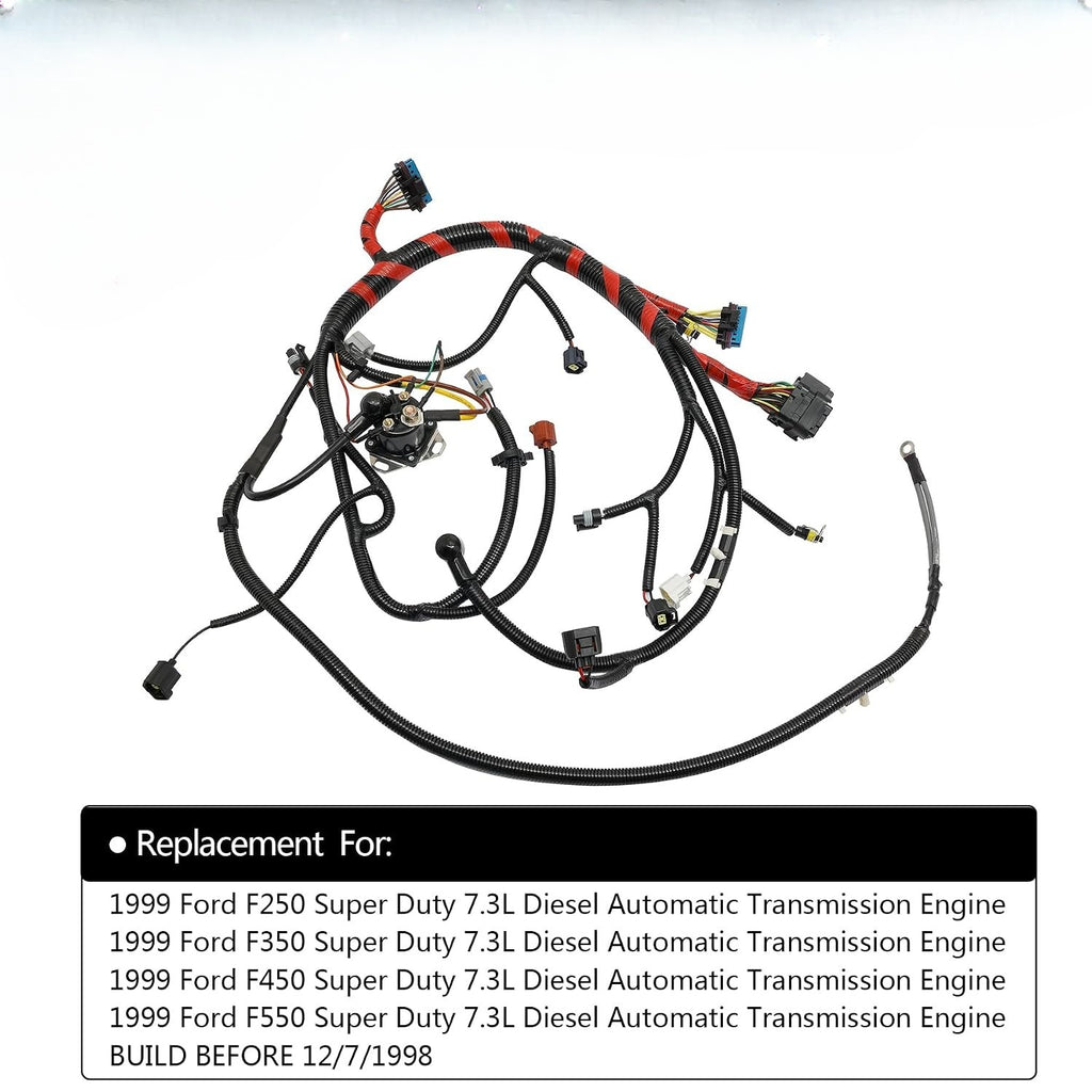 Blearen Engine Wiring Harness 7.3 L, Compatible with 1999 Ford F250 F350 Super Duty | Fit for 99 Ford F450 F550 Super Duty Powerstroke Diesel, F81Z-12B637-BA, Stand Alone Wire Harness, Build Before 12/7/1998