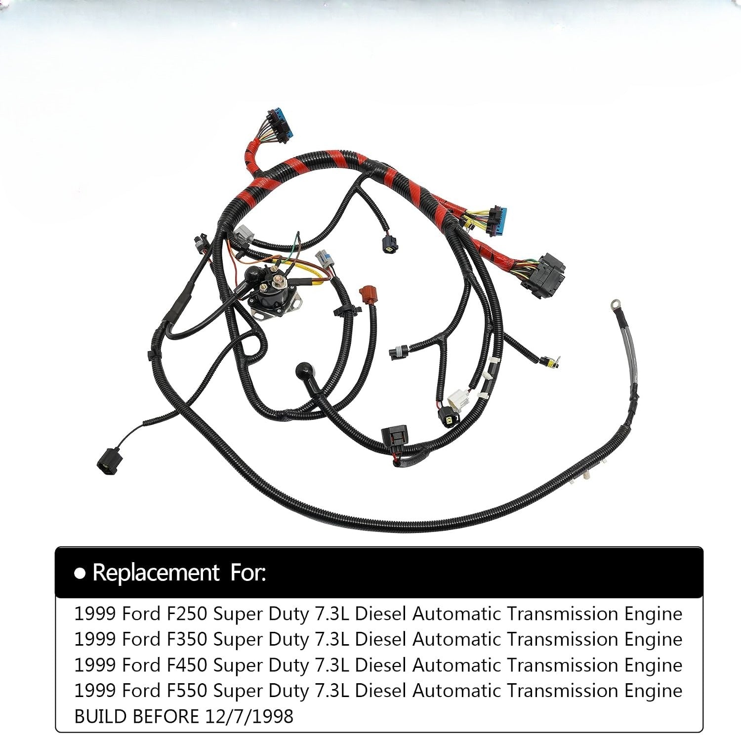 Blearen Engine Wiring Harness 7.3 L, Compatible with 1999 Ford F250 F350 Super Duty | Fit for 99 Ford F450 F550 Super Duty Powerstroke Diesel, F81Z-12B637-BA, Stand Alone Wire Harness, Build Before 12/7/1998