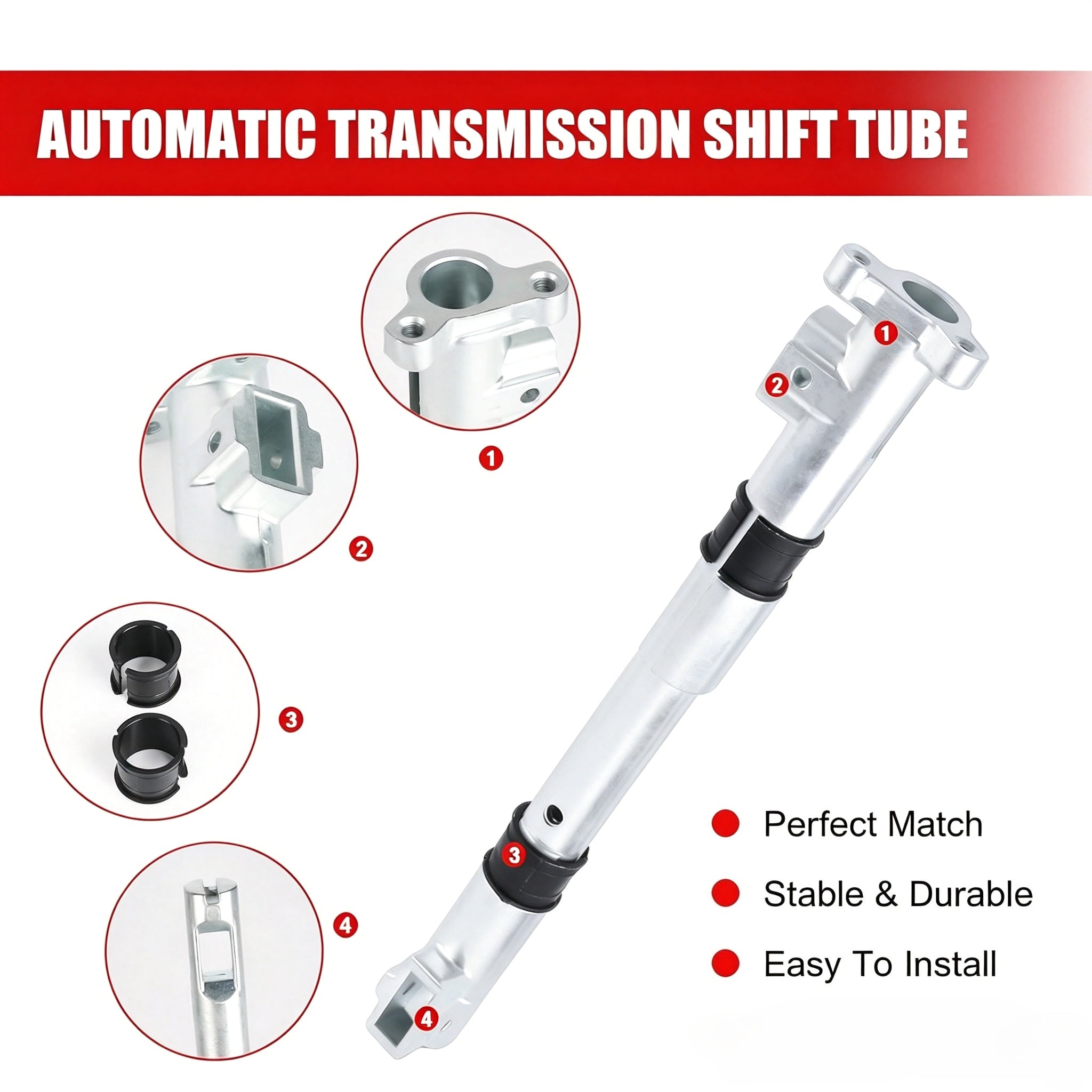 Blearen Automatic Transmission Steering Column Shift Tube with Plunger & Bushing Assembly 905-102 Compatible with Ford E150 E250 E350 F150 F250 F350 F450 F550 Excursion Expedition Explorer Ranger 1995-2011