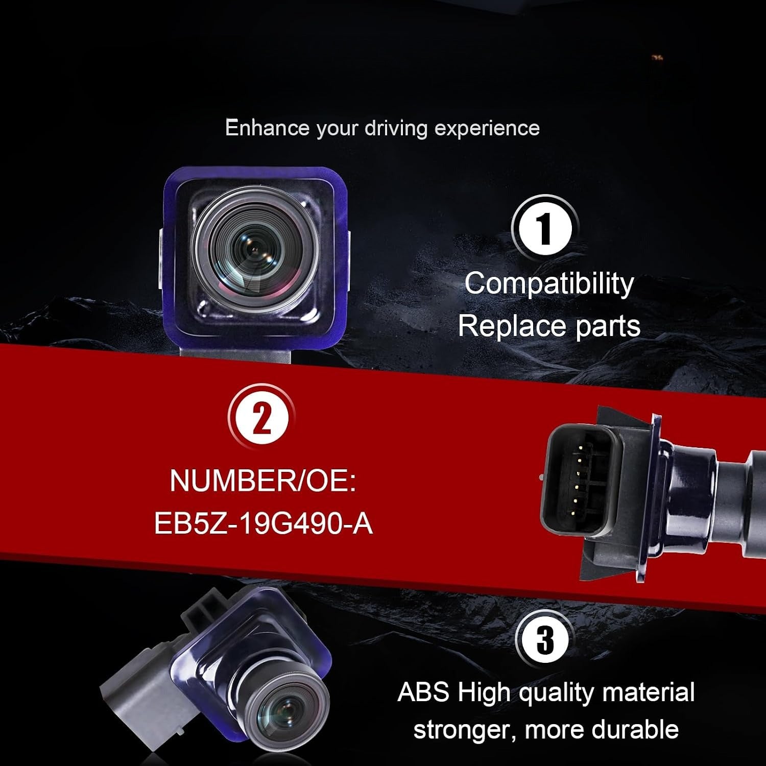 Blearen Backup Camera Replacement BB5Z-19G490-A Compatible with Ford Explorer 2011 2012 2013 2014 2015 Replaces Number EB5Z-19G490-A
