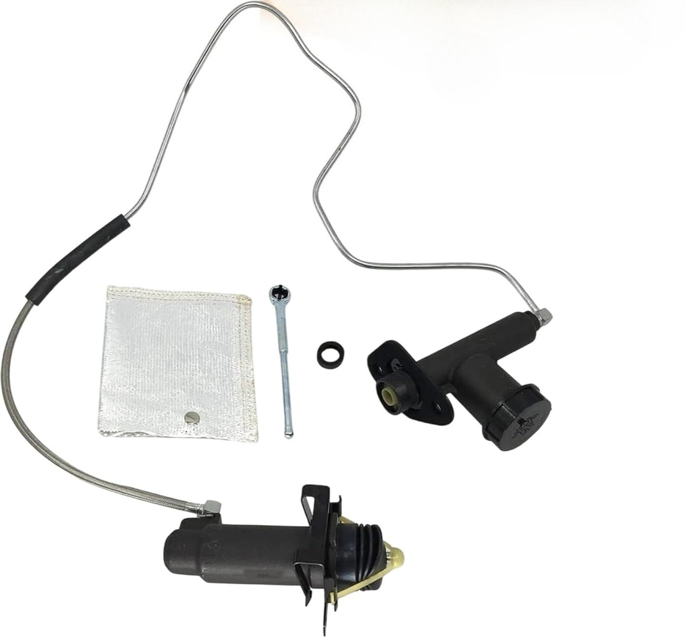 Blearen CC649005 Clutch Master and Slave Cylinder Assembly For F250 1993-1996 | Compatible With Ford F350 F59 Commercial Stripped Chassis F Super Duty 93-97 7.3L 7.5L V8. Replace 136.65513. Pre-bled for